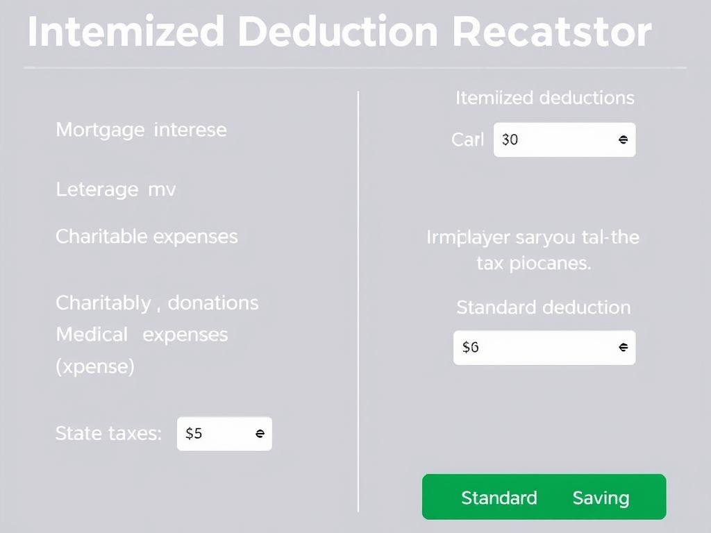 Itemized Deduction Calculator showing potential tax savings