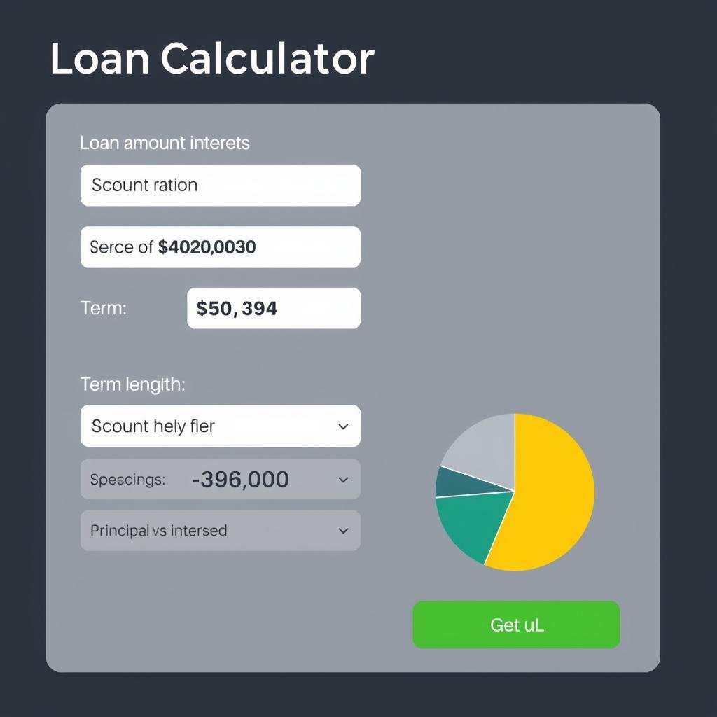 Loan Calculator interface showing payment breakdown
