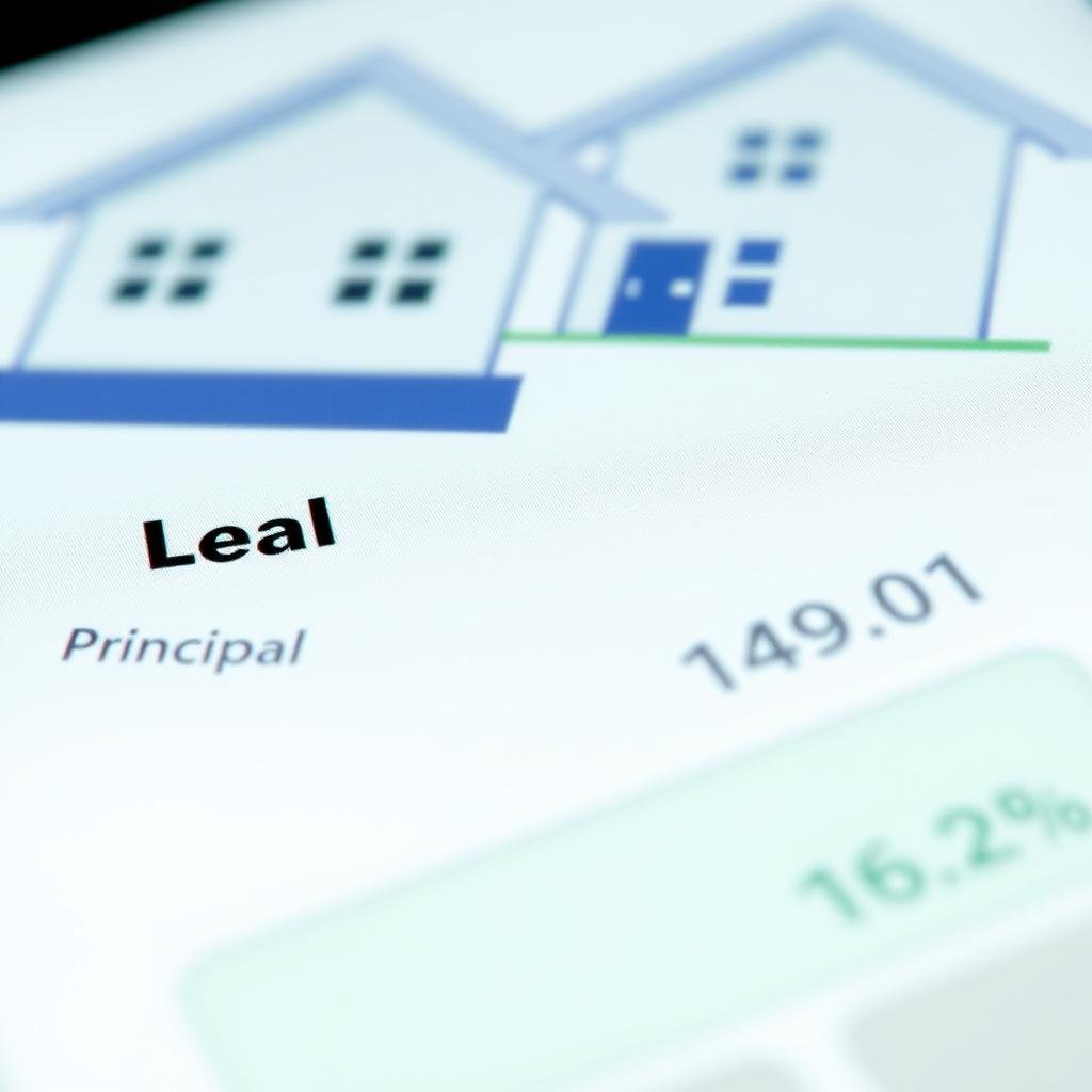 Loan calculator interface showing monthly payment breakdown