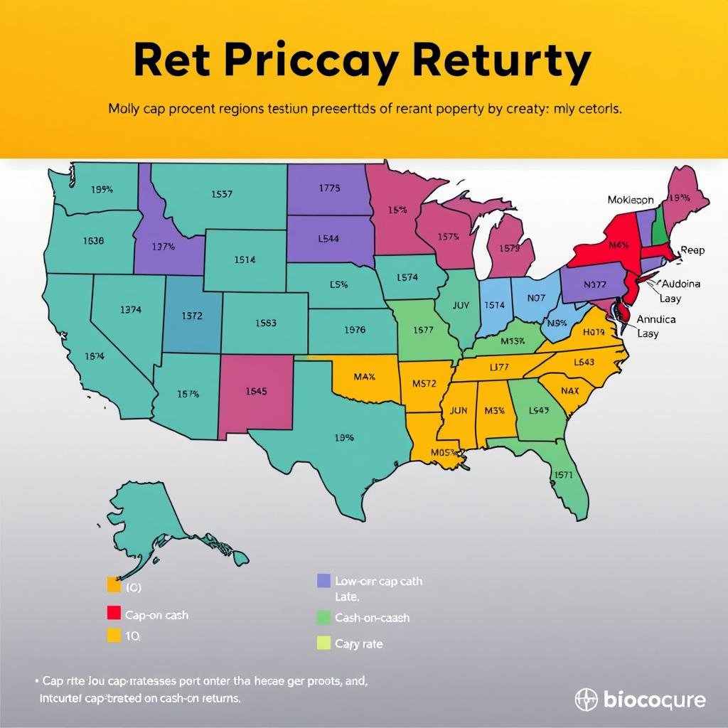 Map showing varying rental property returns across different geographic locations