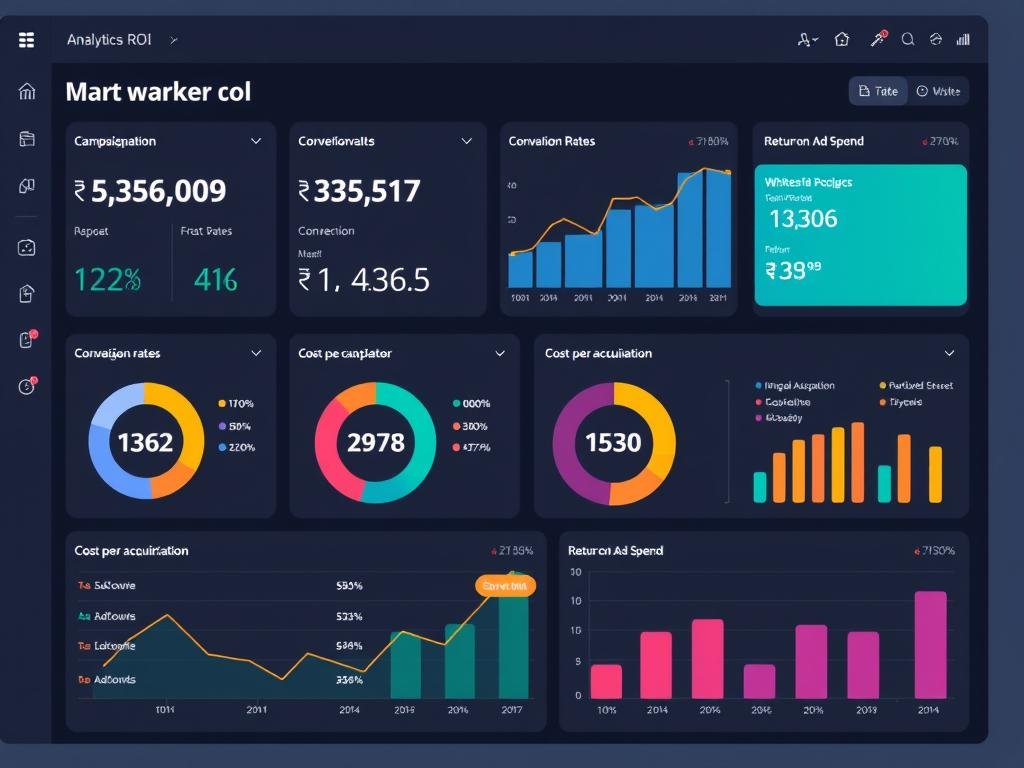 Marketing ROI dashboard showing campaign performance