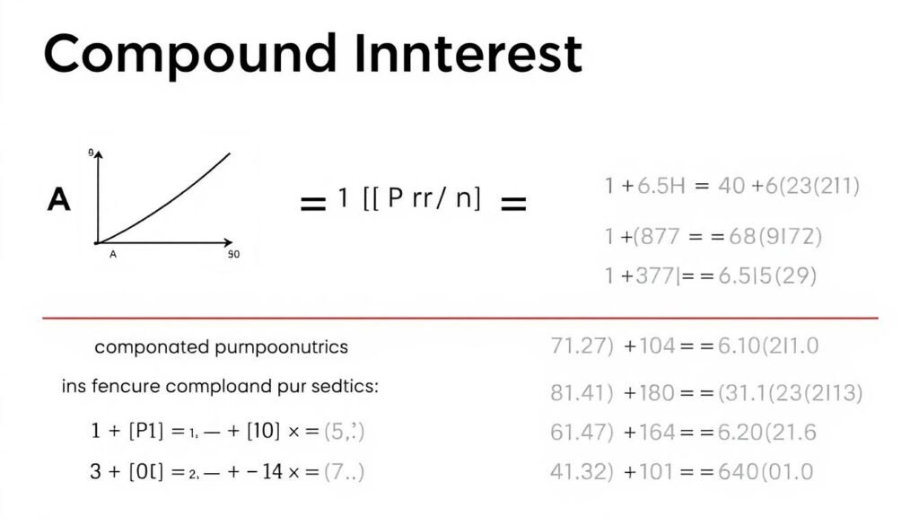 Mathematical formulas for compound interest and savings calculations
