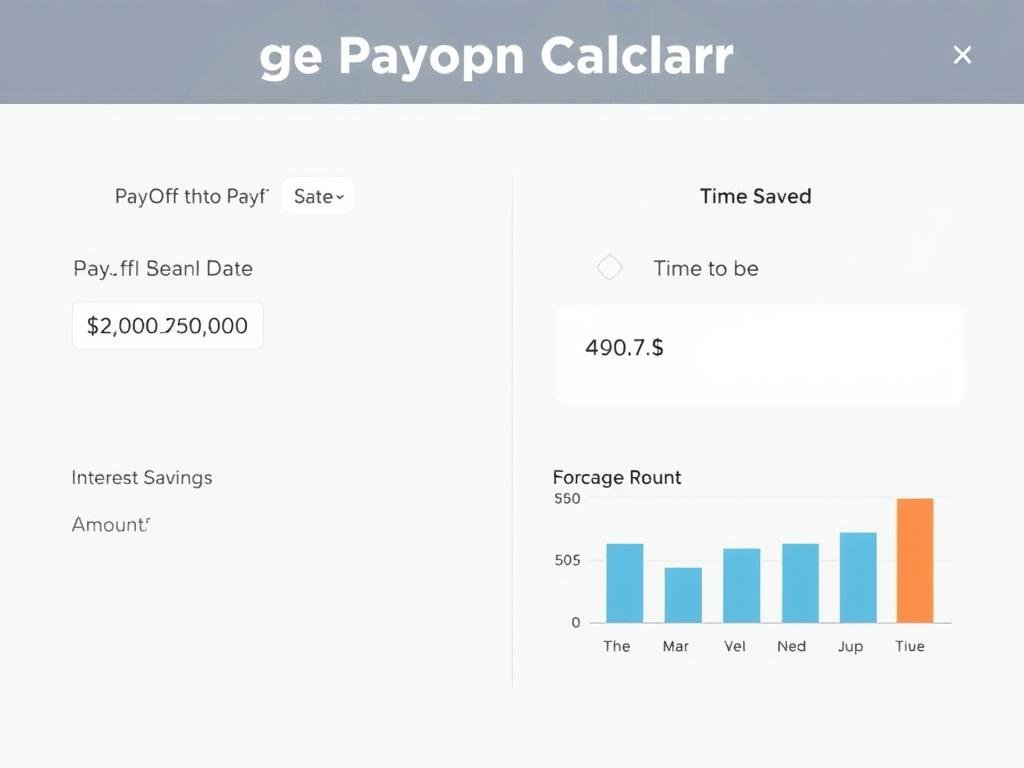 Mortgage payoff calculator results showing savings