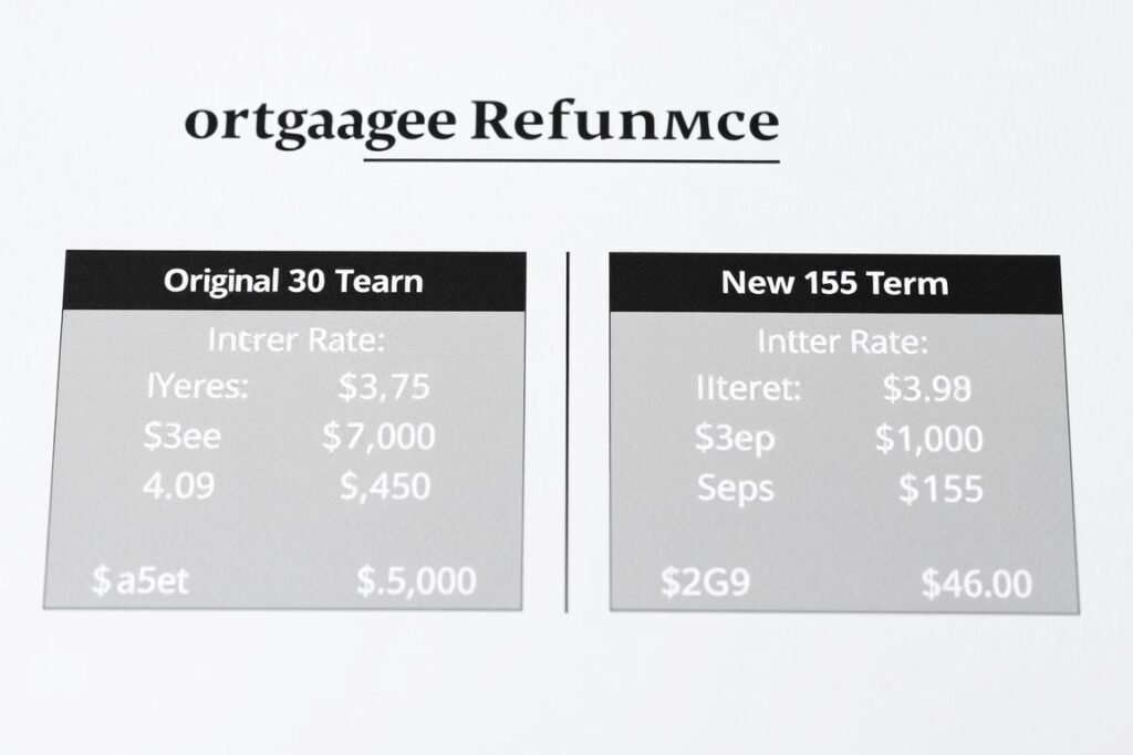 Mortgage refinancing documents showing shorter term