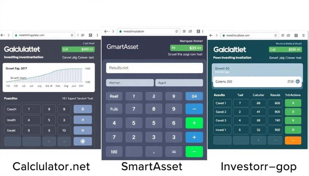 Multiple investment calculator tools showing different features and interfaces CalculatorHunt Multiple investment calculator tools showing different features and interfaces