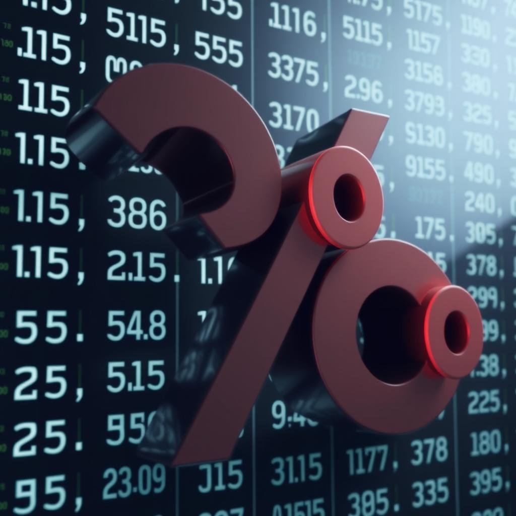 Percentage sign representing interest rate in calculations