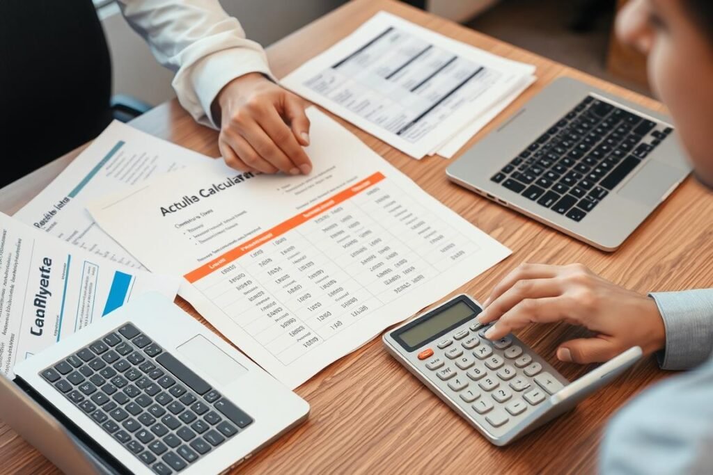 Person comparing different loan options using payment calculator results CalculatorHunt Person comparing different loan options using payment calculator results