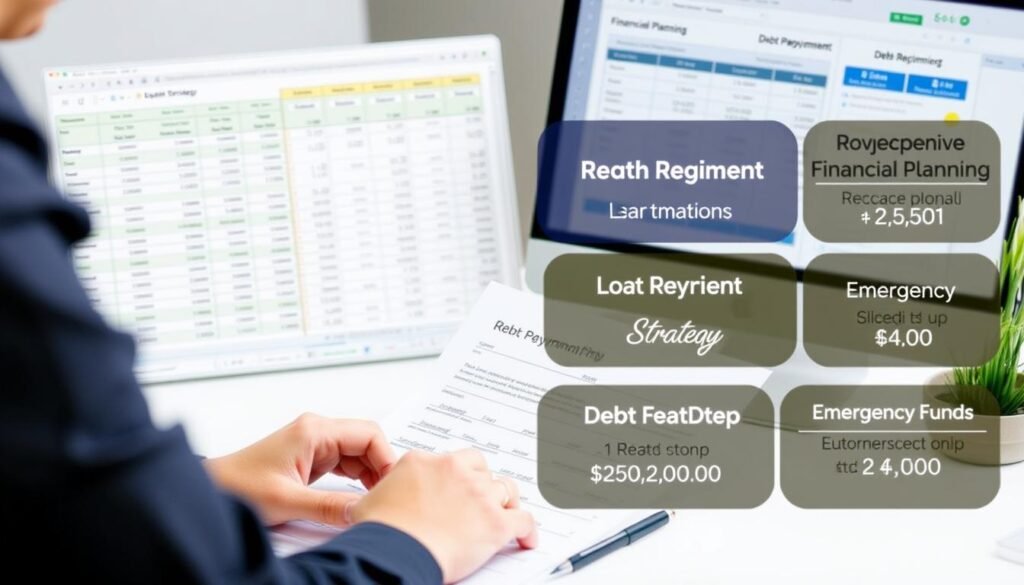 Person integrating loan repayment plans into overall financial planning