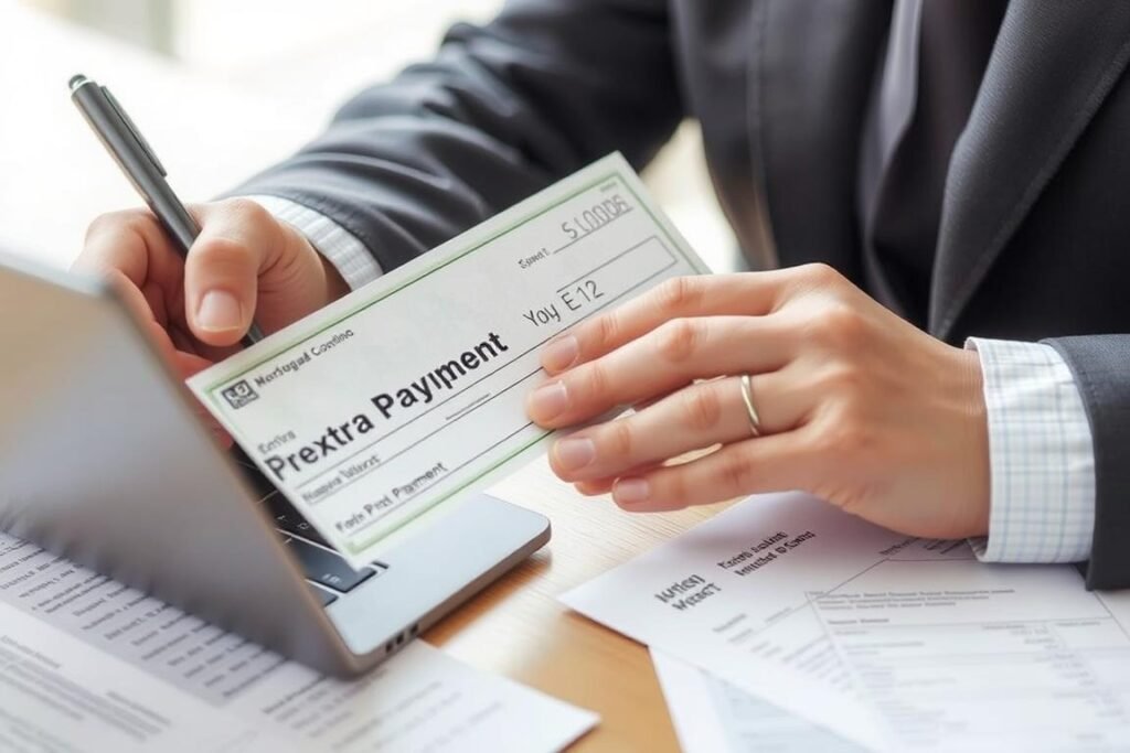 Person making lump sum payment toward mortgage