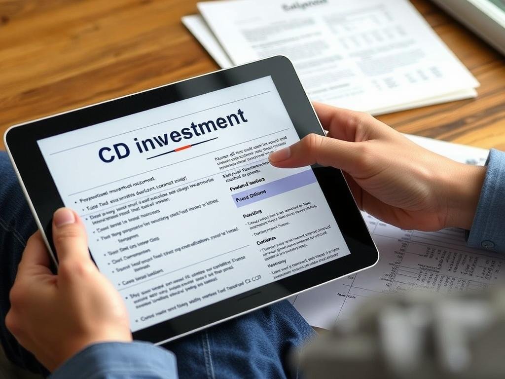 Person reviewing CD investment options and FAQs
