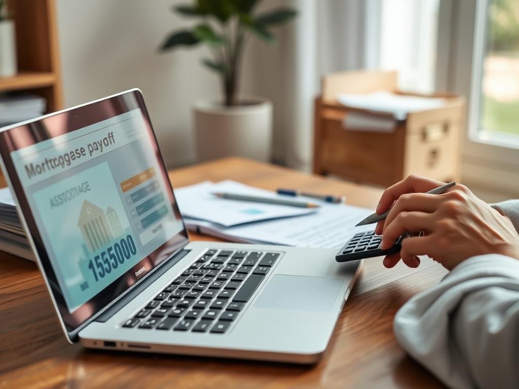 Person using mortgage payoff calculator effectively