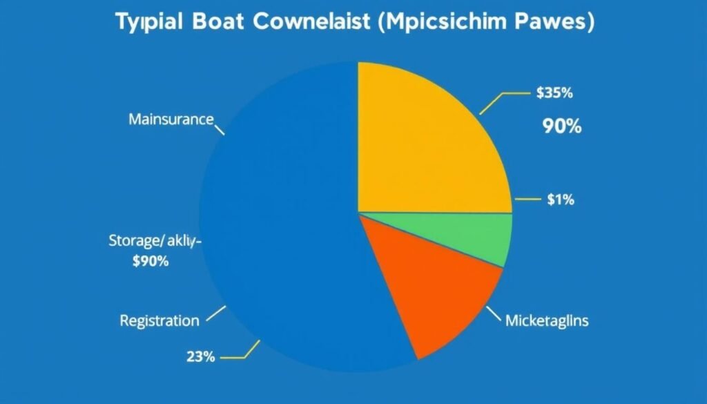 Pie chart showing breakdown of typical boat ownership costs beyond the loan payment