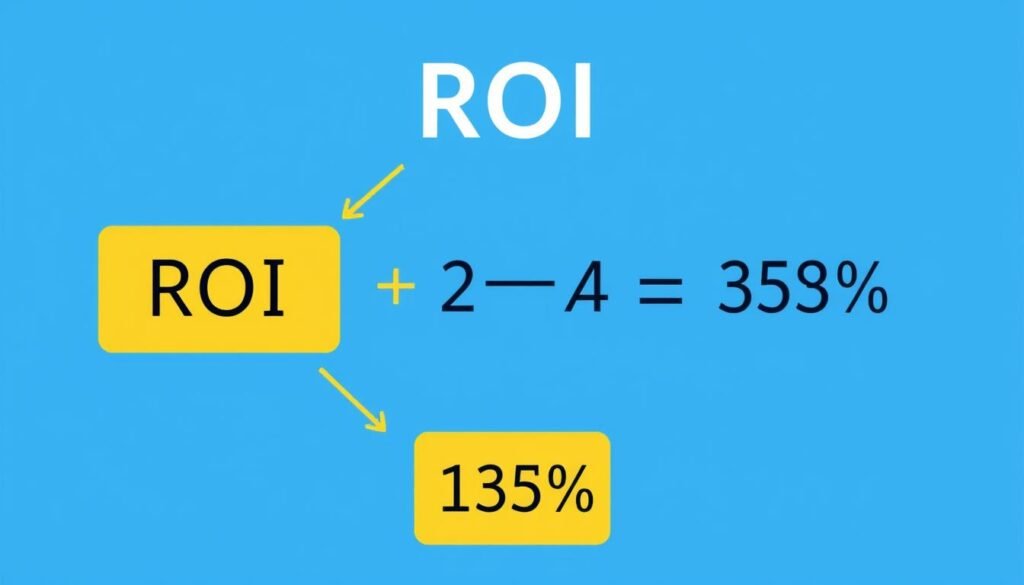 ROI formula visualization with example calculation