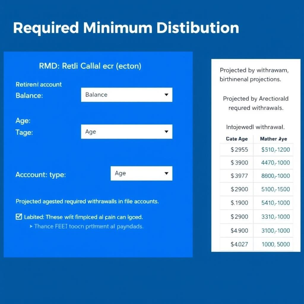 Required Minimum Distribution Calculator showing withdrawal projections