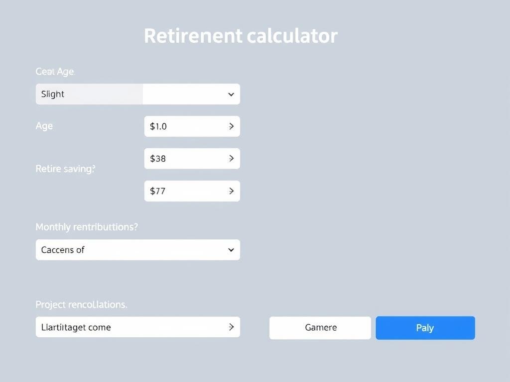 Retirement Calculator interface showing retirement planning inputs and results