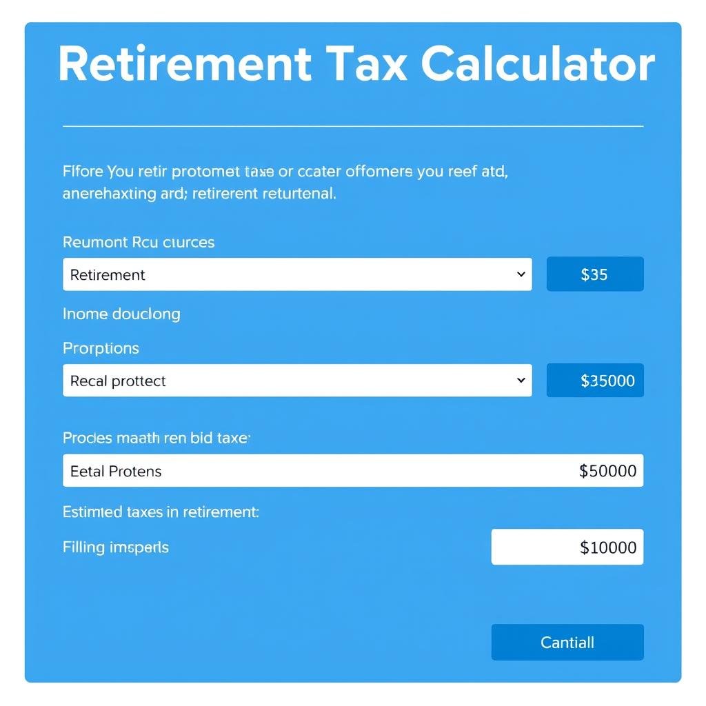 Retirement Tax Calculator showing tax projections