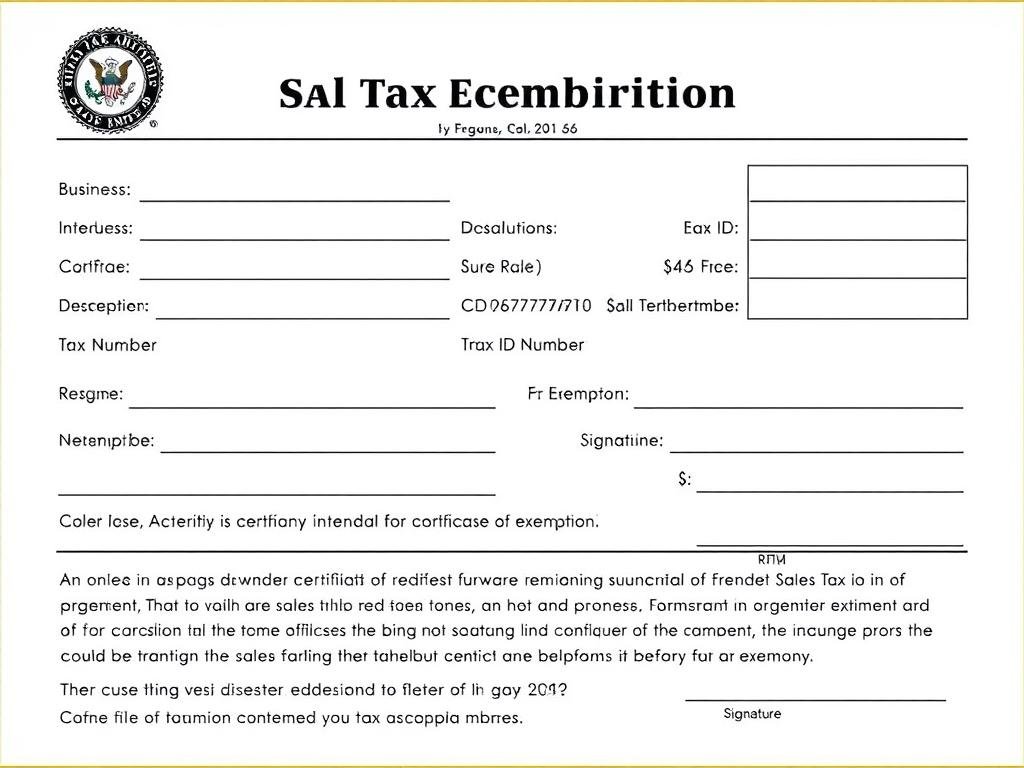 Sample sales tax exemption certificate form