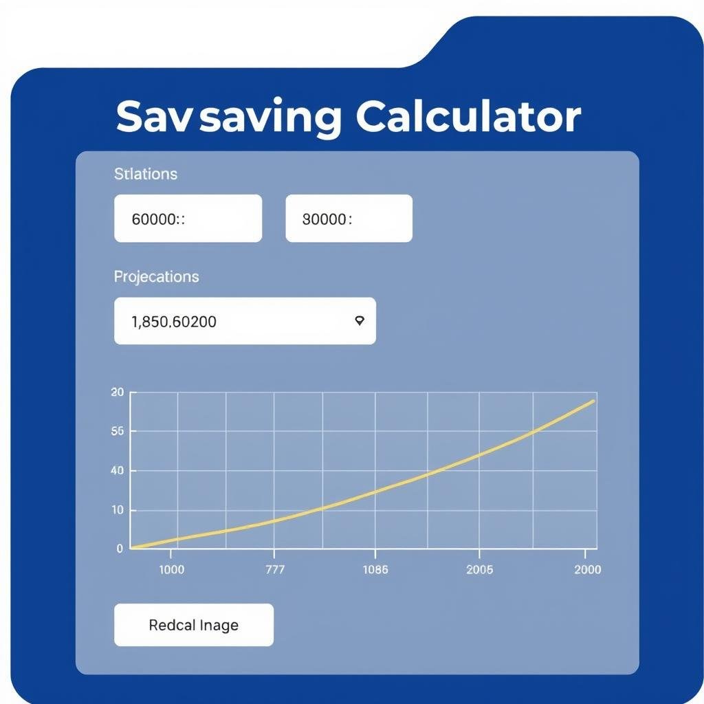 Savings Calculator interface showing growth projections