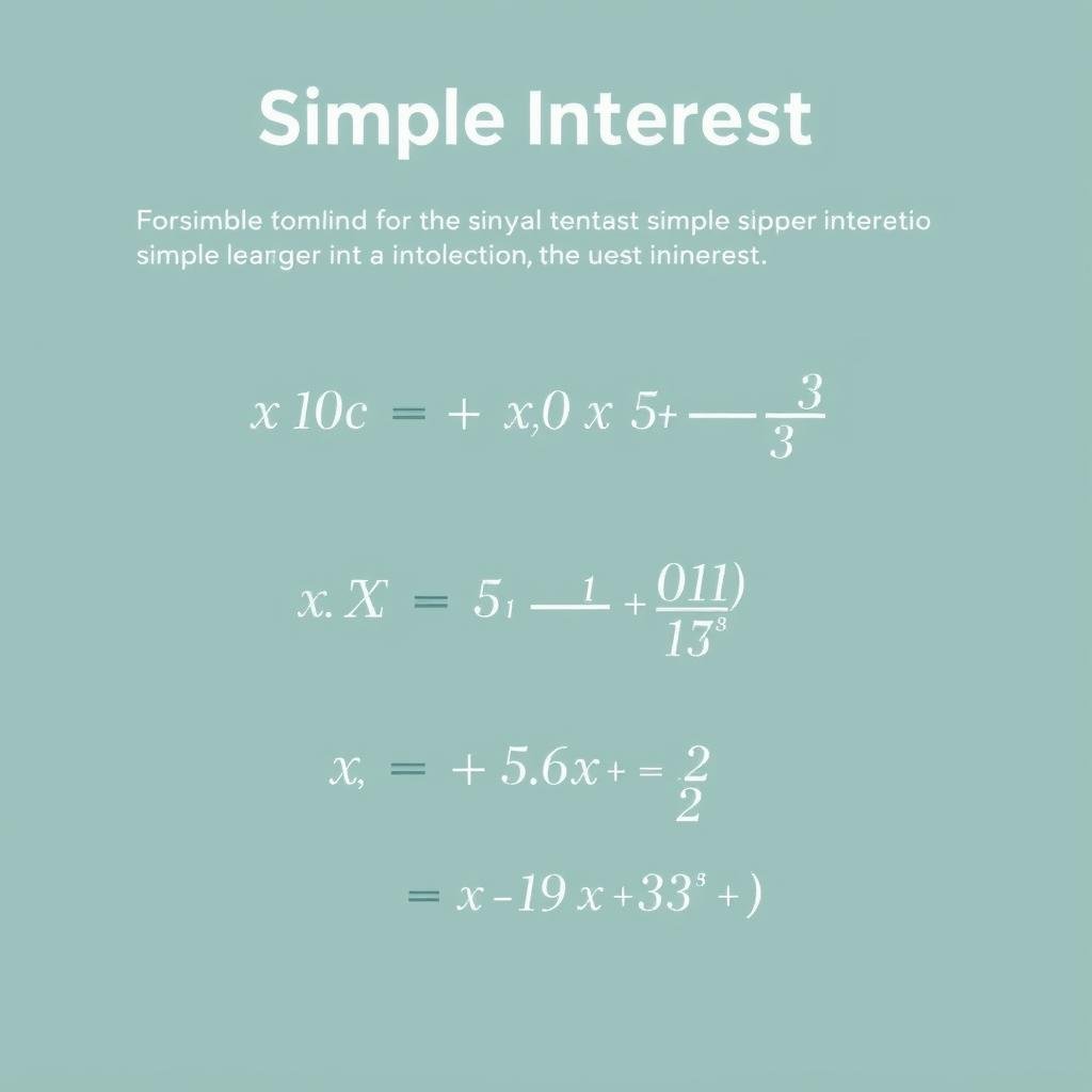 Simple interest calculation example with formula breakdown