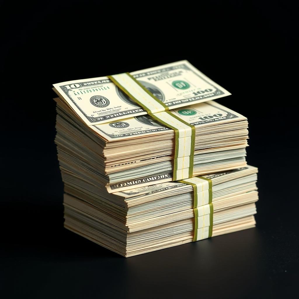 Stack of money representing principal amount for interest calculator