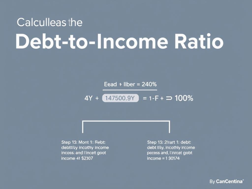 Step by step illustration of the Debt to Income Ratio calculation formula