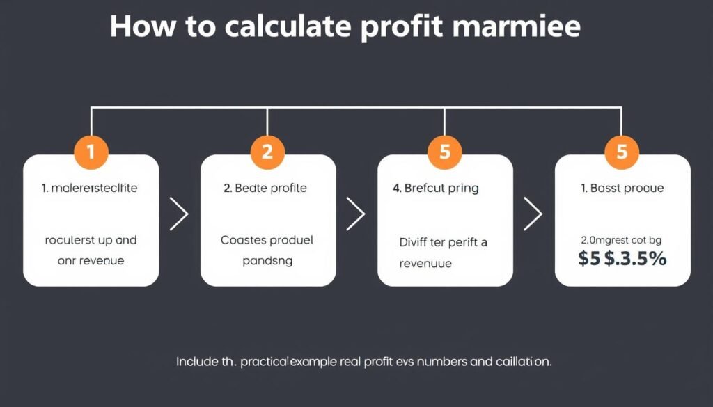 Step by step process of calculating profit margin with a practical example