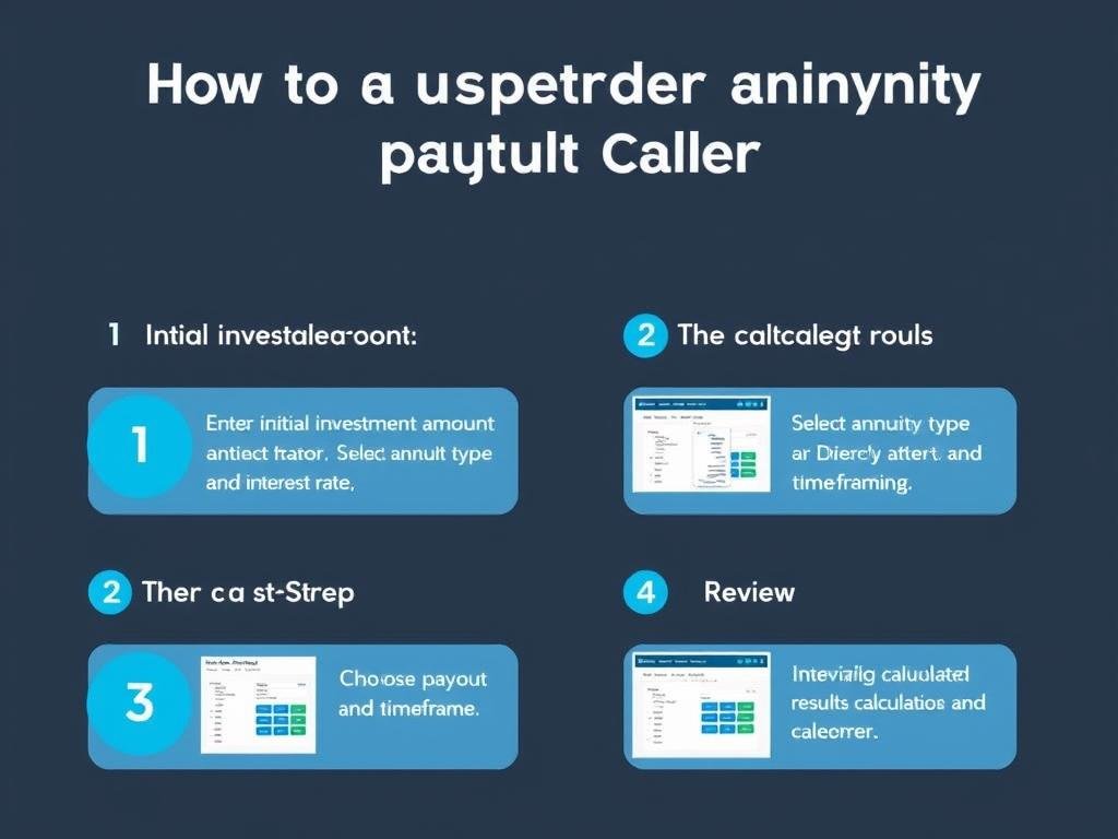 Step-by-step visual guide showing how to use an annuity payout calculator