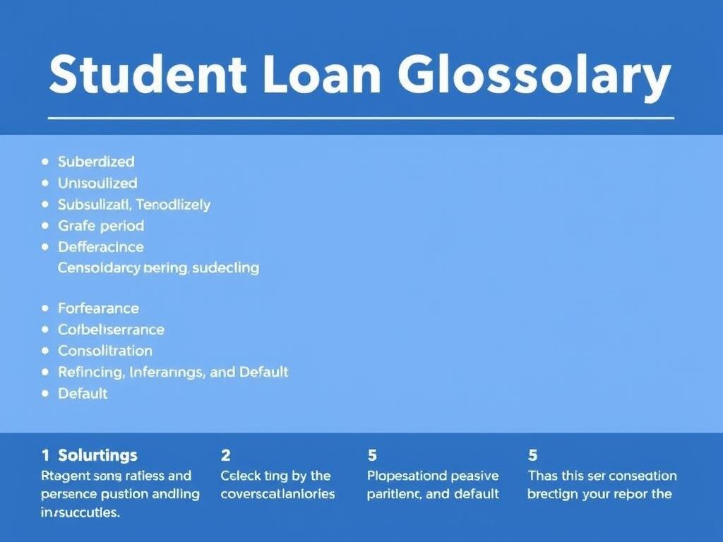 Student loan terminology glossary with key terms and definitions