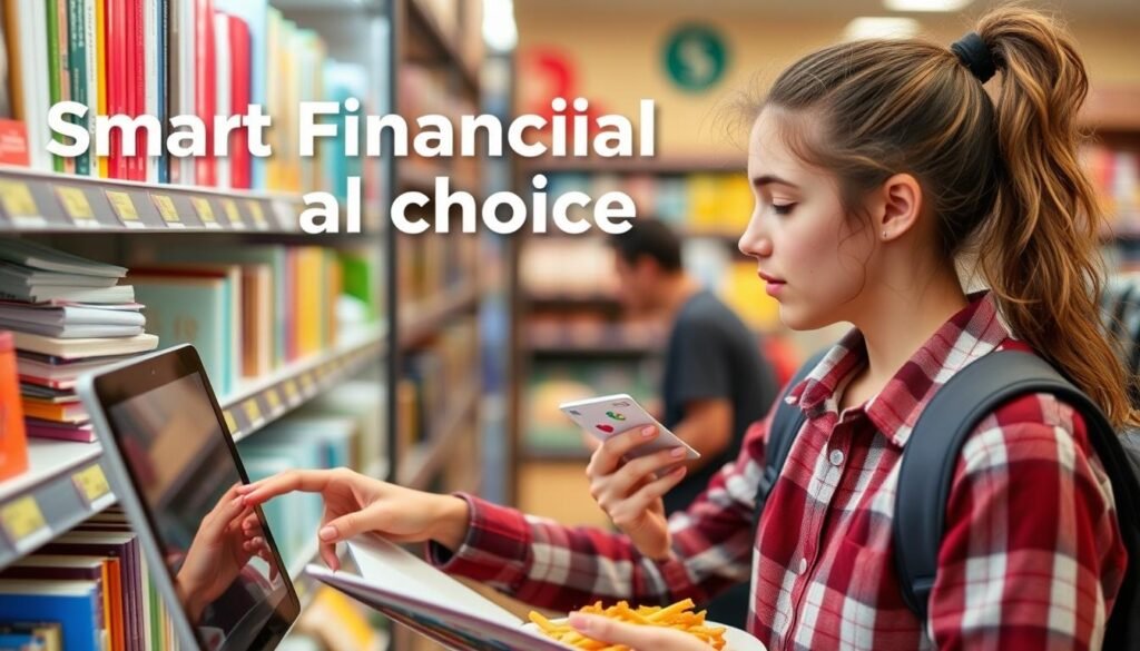 Student saving money on college expenses through smart financial choices