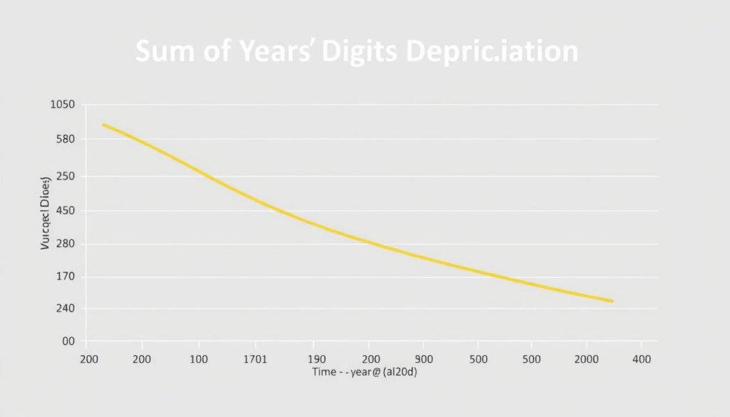 Sum of Years' Digits depreciation method graph showing accelerated depreciation pattern