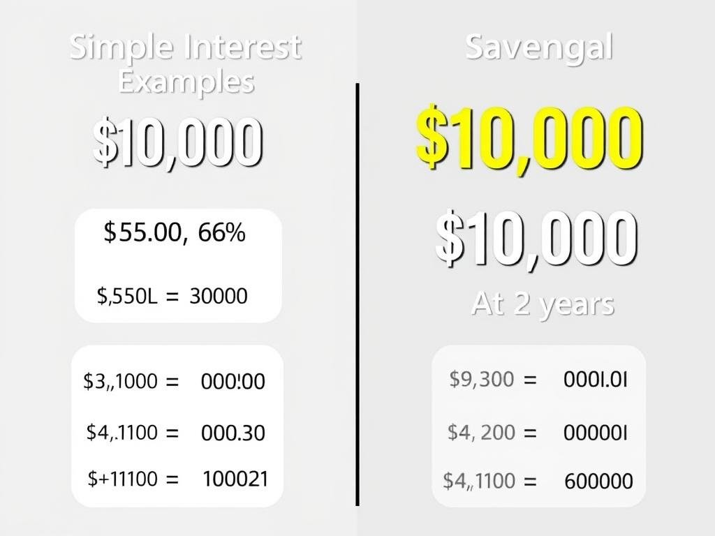 Visual comparison of two simple interest calculation examples