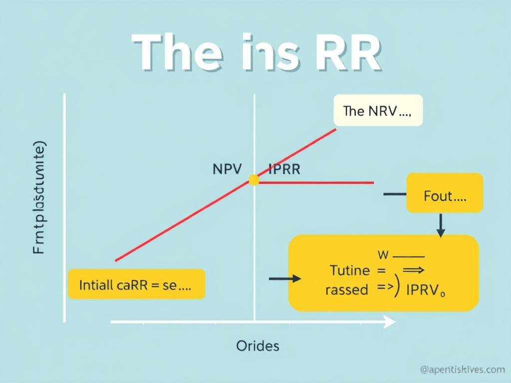 Visual representation of IRR concept showing how it makes NPV equal to zero