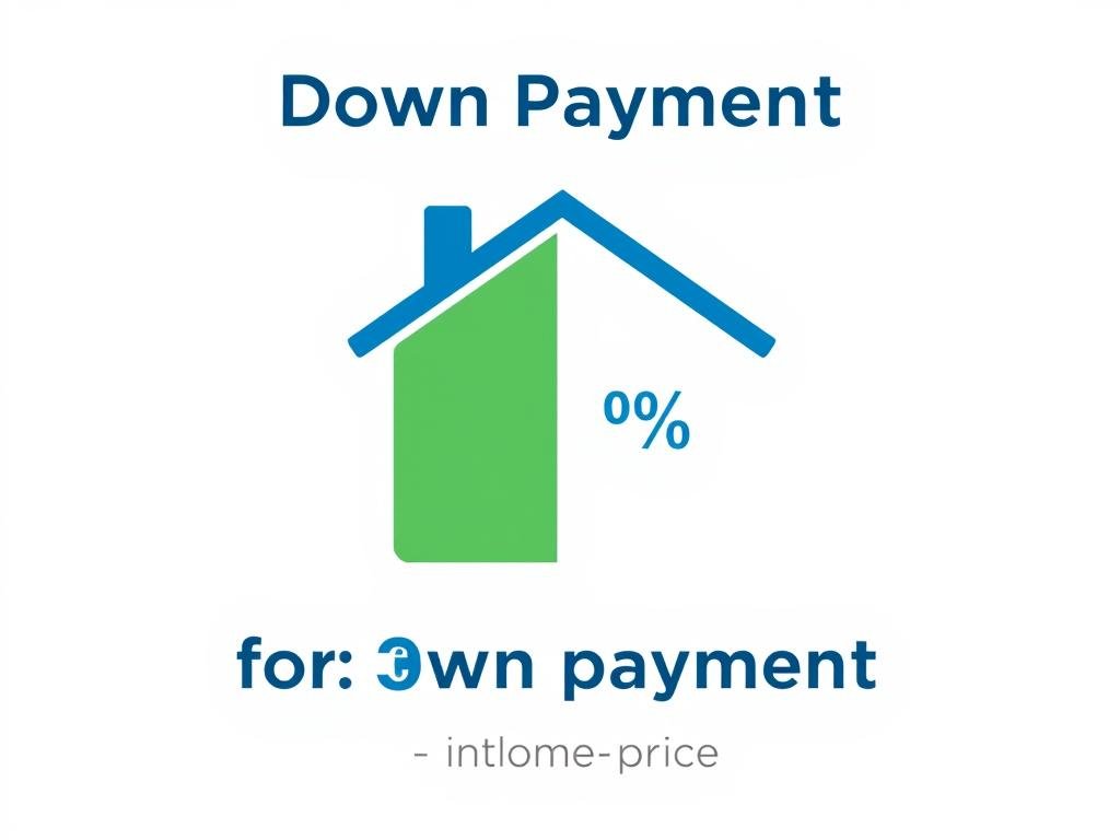 Visual representation of down payment as a portion of total home price