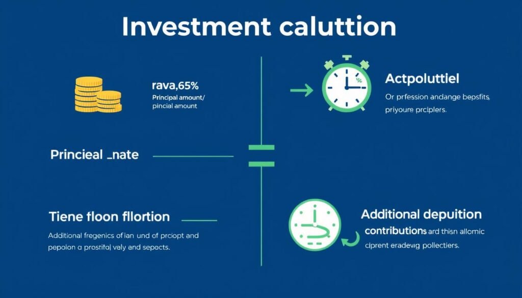 Visual representation of investment calculator components showing principal interest rate and time CalculatorHunt Visual representation of investment calculator components showing principal interest rate and time