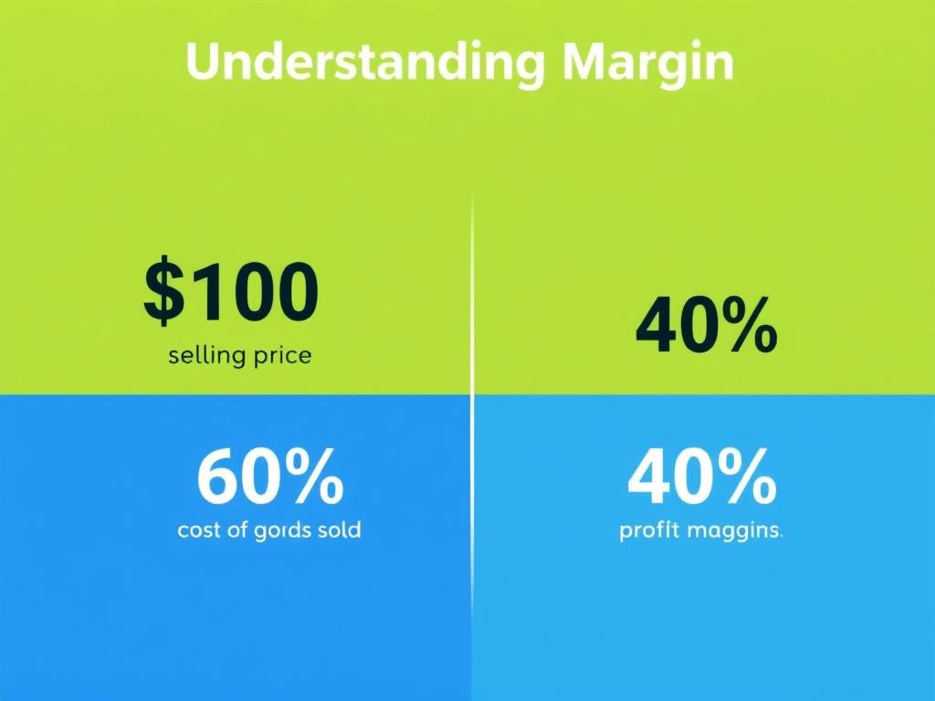 Visual representation of margin showing the relationship between cost profit and selling price