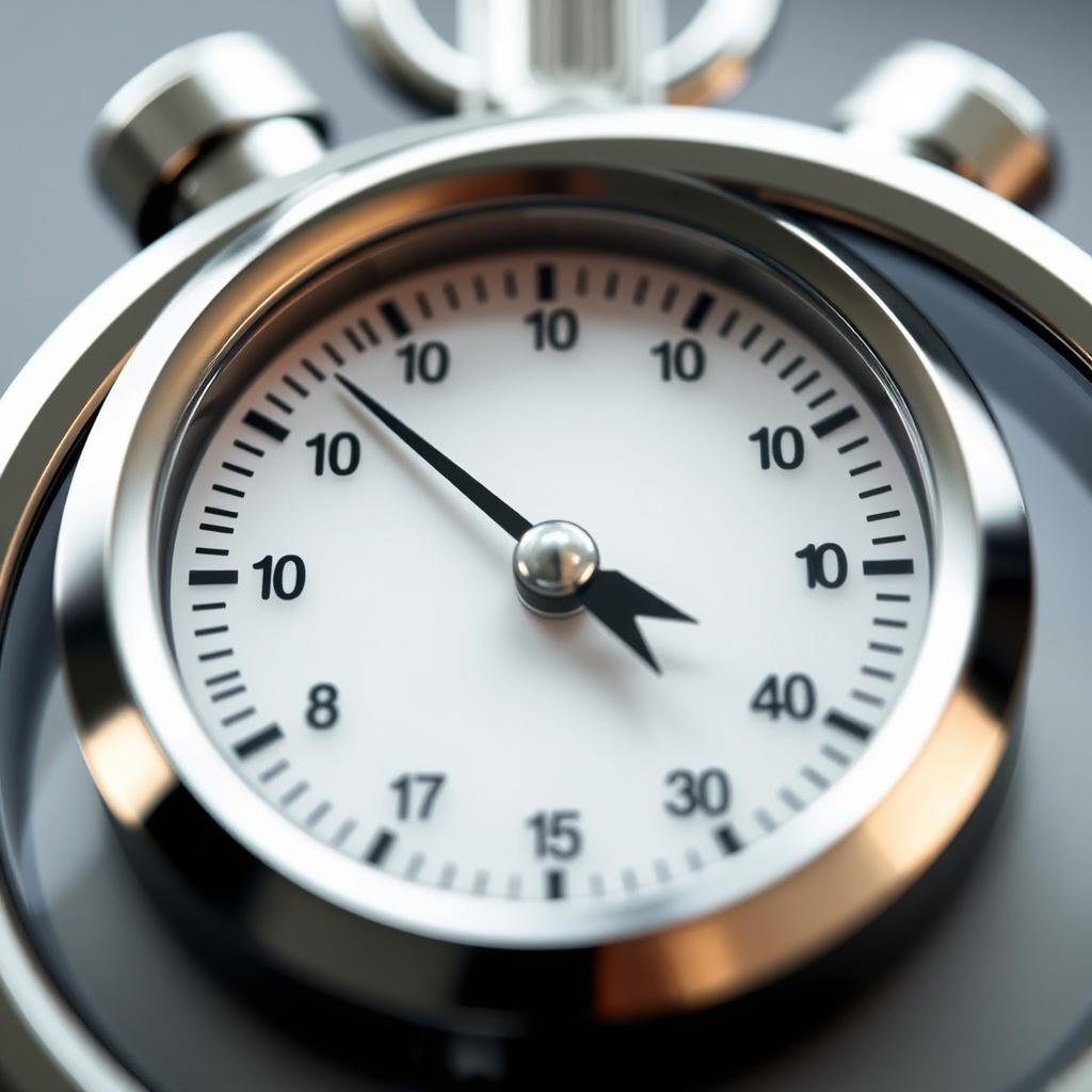 A stopwatch showing fast calculation time for the age calculator