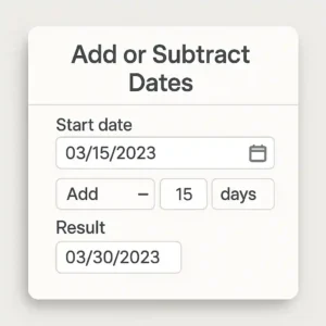 Calendar showing date addition calculation