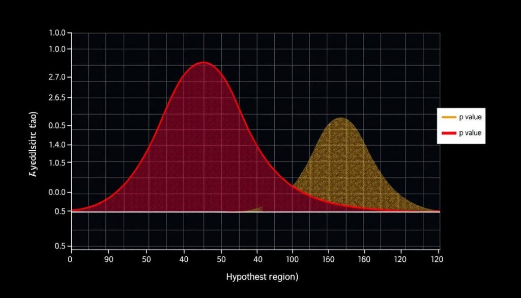 Advanced statistical analysis showing probability distributions and hypothesis testing
