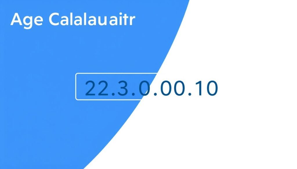 Age Calculator showing a birth date and calculated age in years months and days