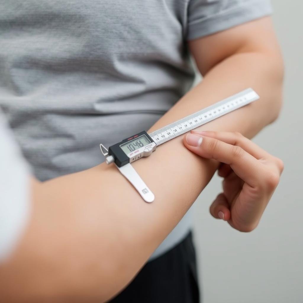 Body fat measurement using calipers