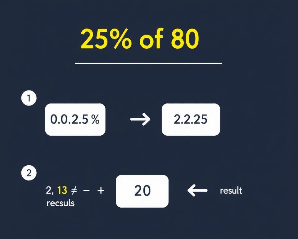 Calculating 25 of 80 with step by step visualization