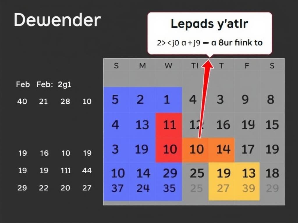 Calendar highlighting leap years and their impact on age calculation