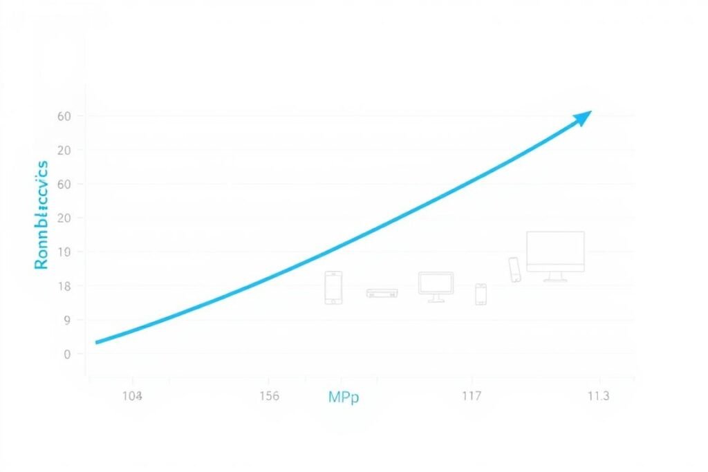 Chart showing bandwidth usage increasing with number of devices