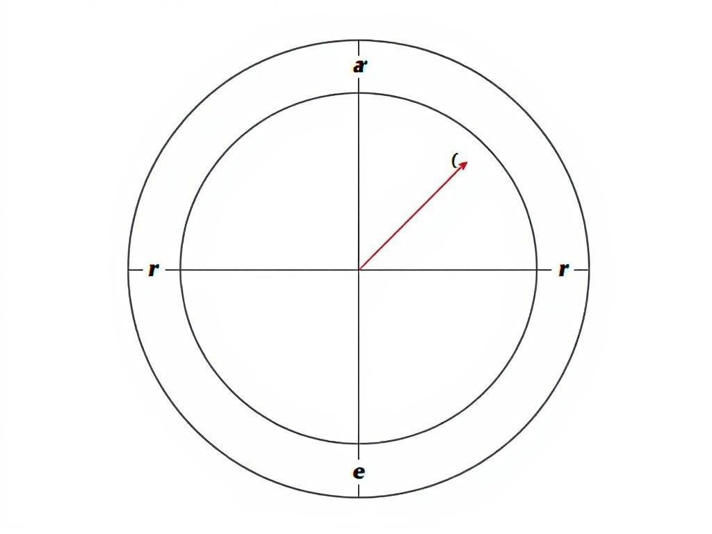 Circle sector with radius and angle labeled for area calculation