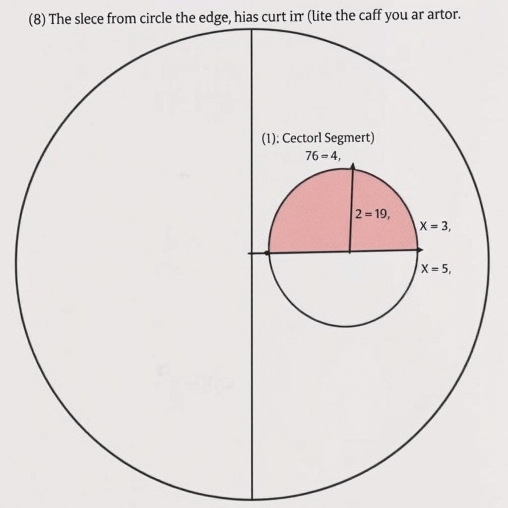 Circle showing segments and sectors with formulas