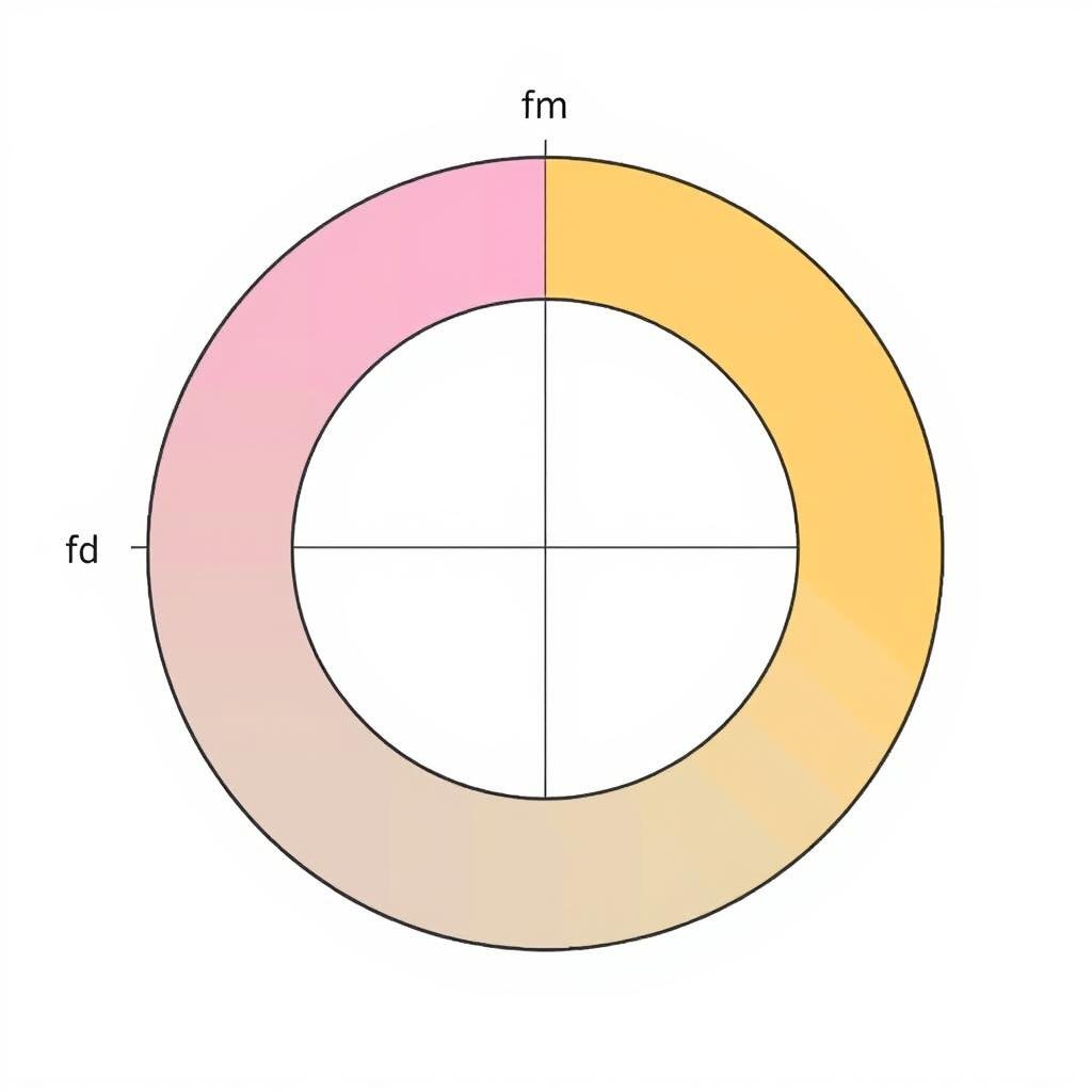 Circle with labeled radius, diameter, circumference and area