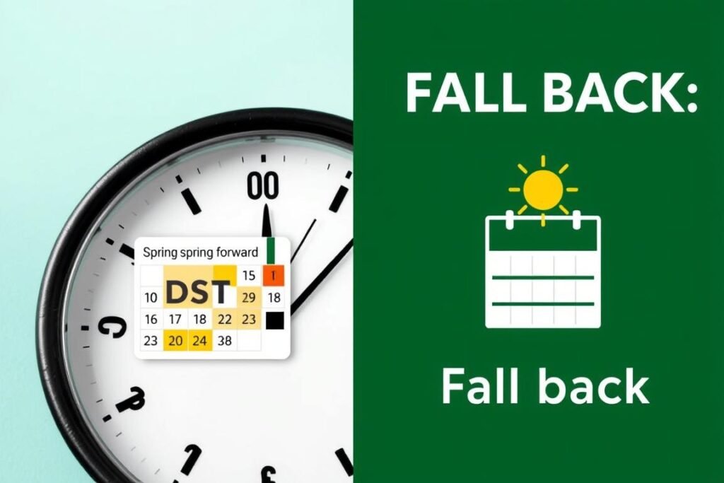 Clock showing daylight saving time change
