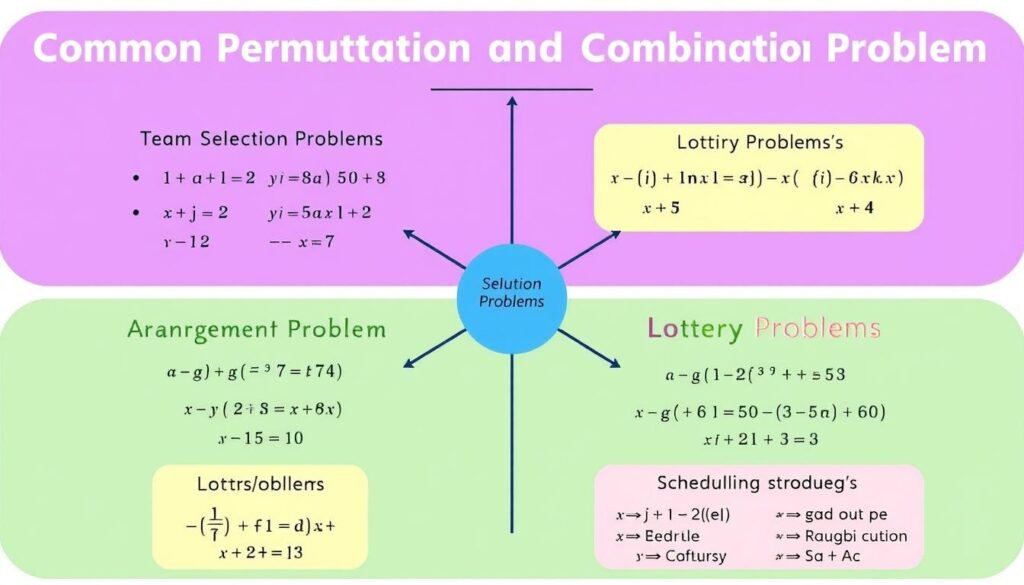 Common permutation and combination problem types with solution approaches