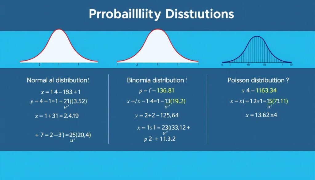 Common probability distributions including normal binomial and Poisson distributions
