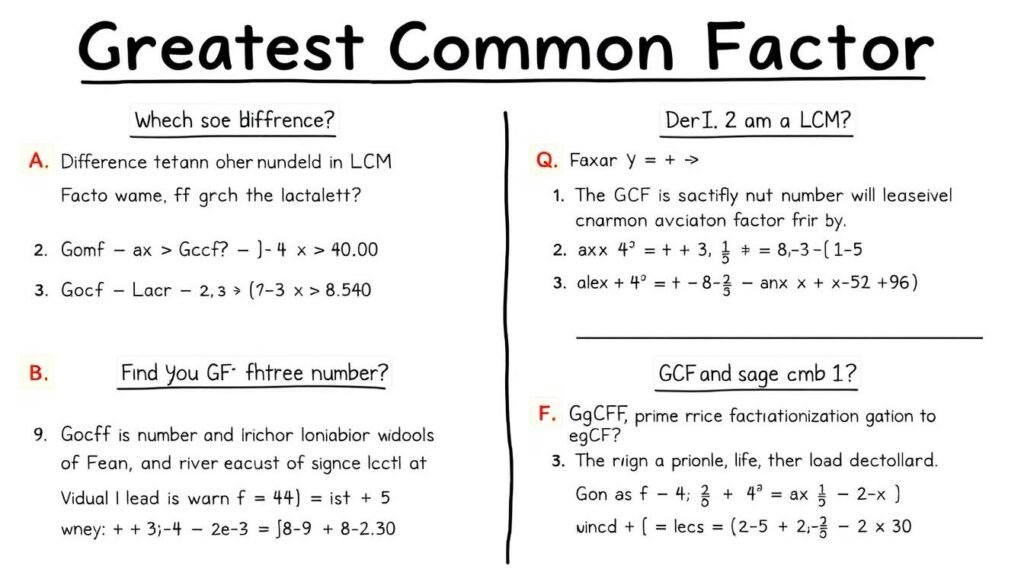 Common questions about Greatest Common Factor calculations illustrated with examples